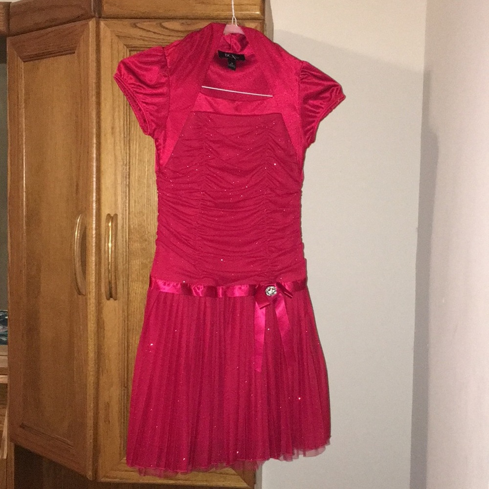 BCX Girl Red Sparkly Dress